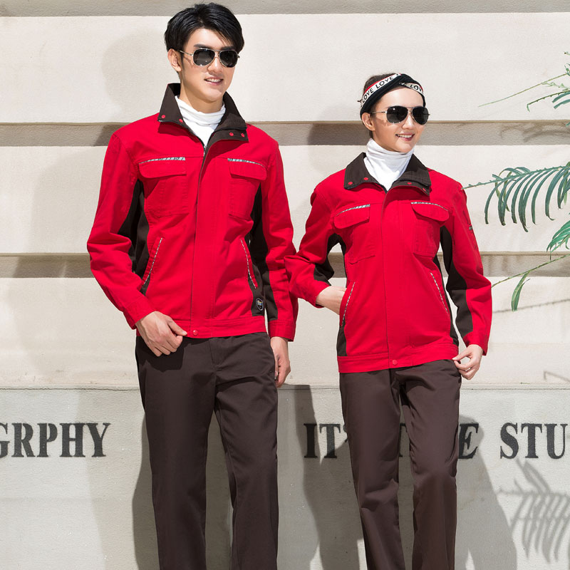 SY307 4S店工程服套裝男車間工廠汽修工程服秋冬長袖勞保服定制